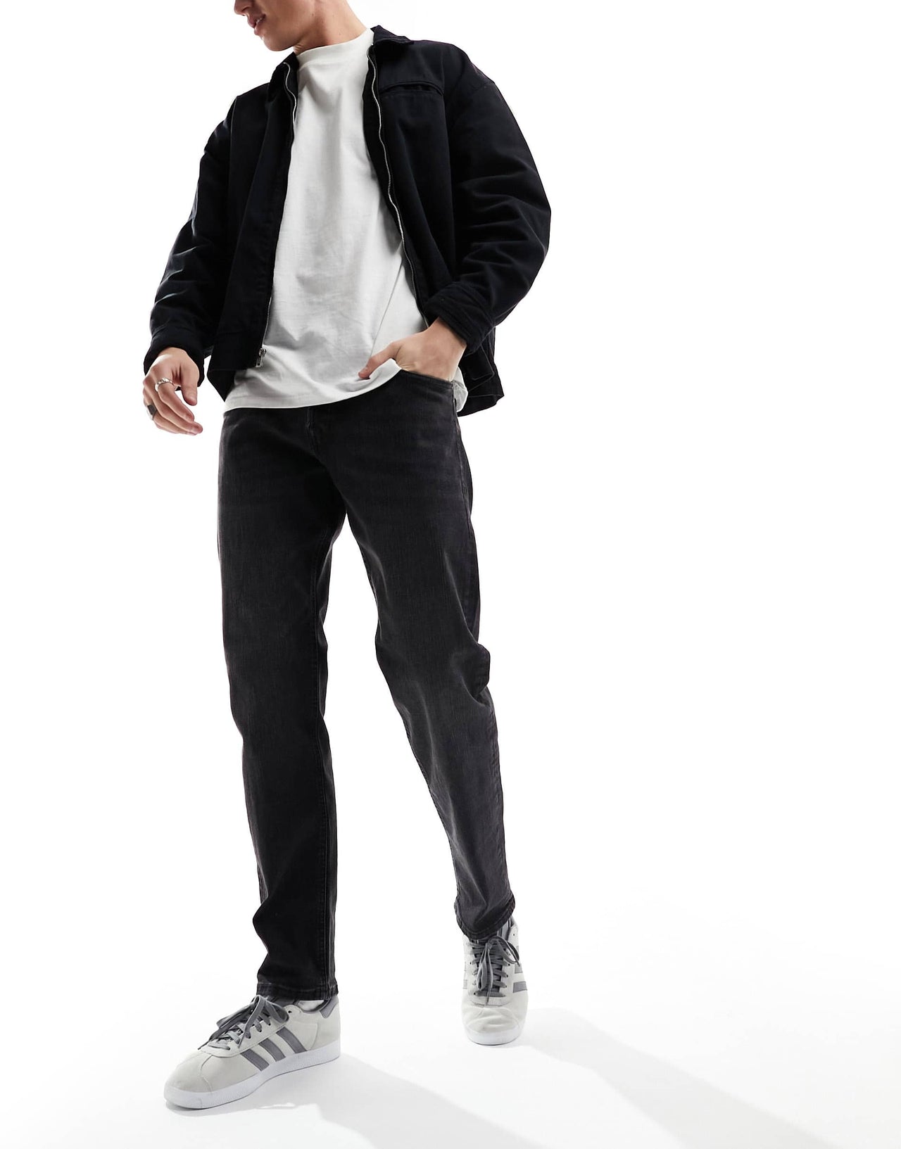Jack & Jones Mike tapered jeans in washed black