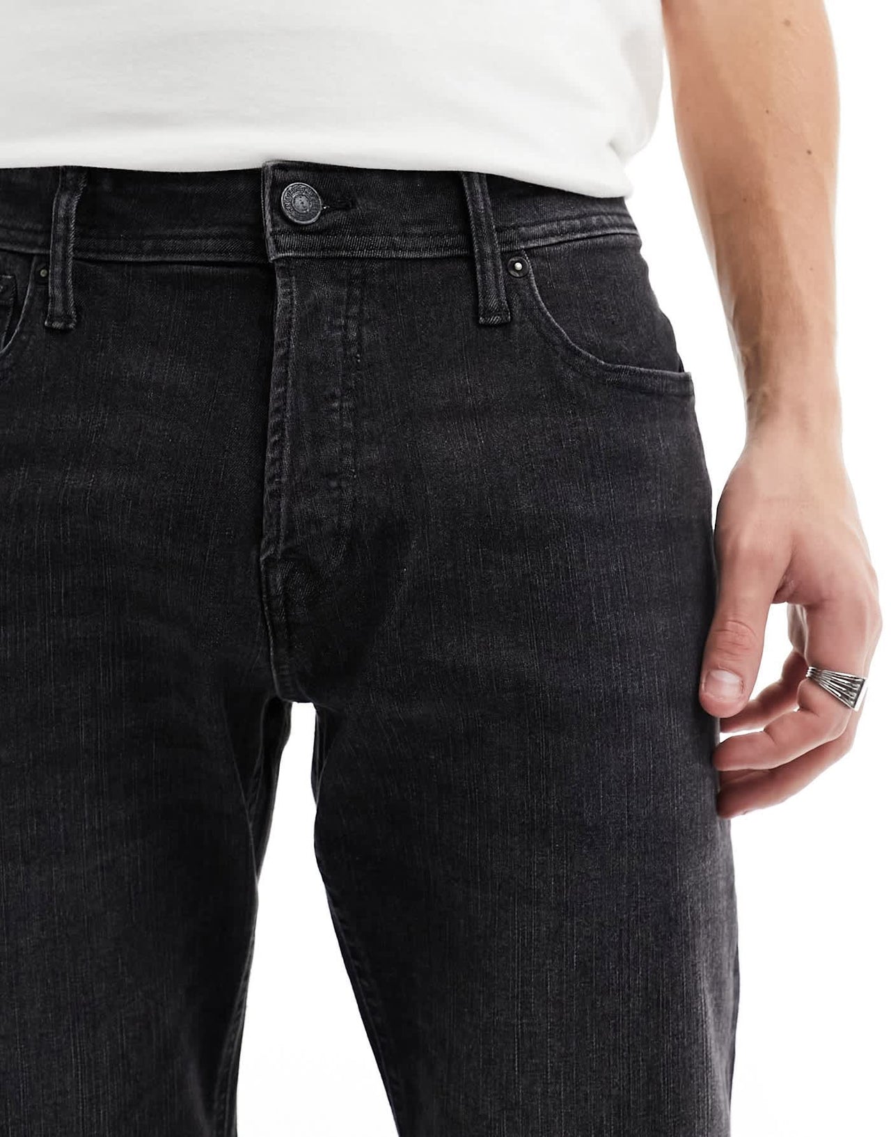 Jack & Jones Mike tapered jeans in washed black