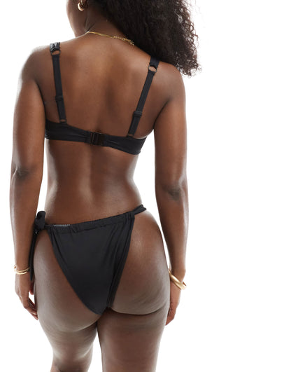ASOS DESIGN Maya mix and match underwired padded bikini top in black