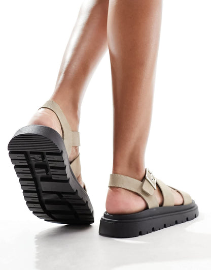 schuh Tina sandals in taupe suede