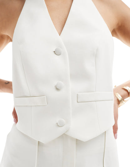 Miss Selfridge fitted waistcoat in ivory co ord