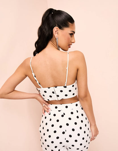 ASOS LUXE co-ord tailored bralet in spot print