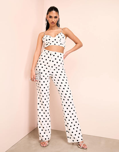 ASOS LUXE co-ord tailored bralet in spot print