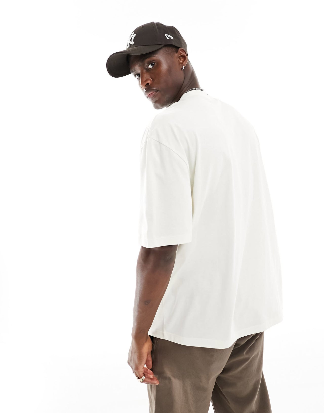 ASOS DESIGN oversized t-shirt in off white with celestial chest print