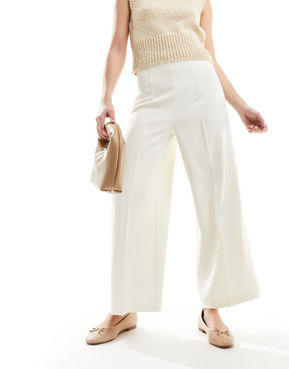 ASOS DESIGN tailored culotte trousers in cream