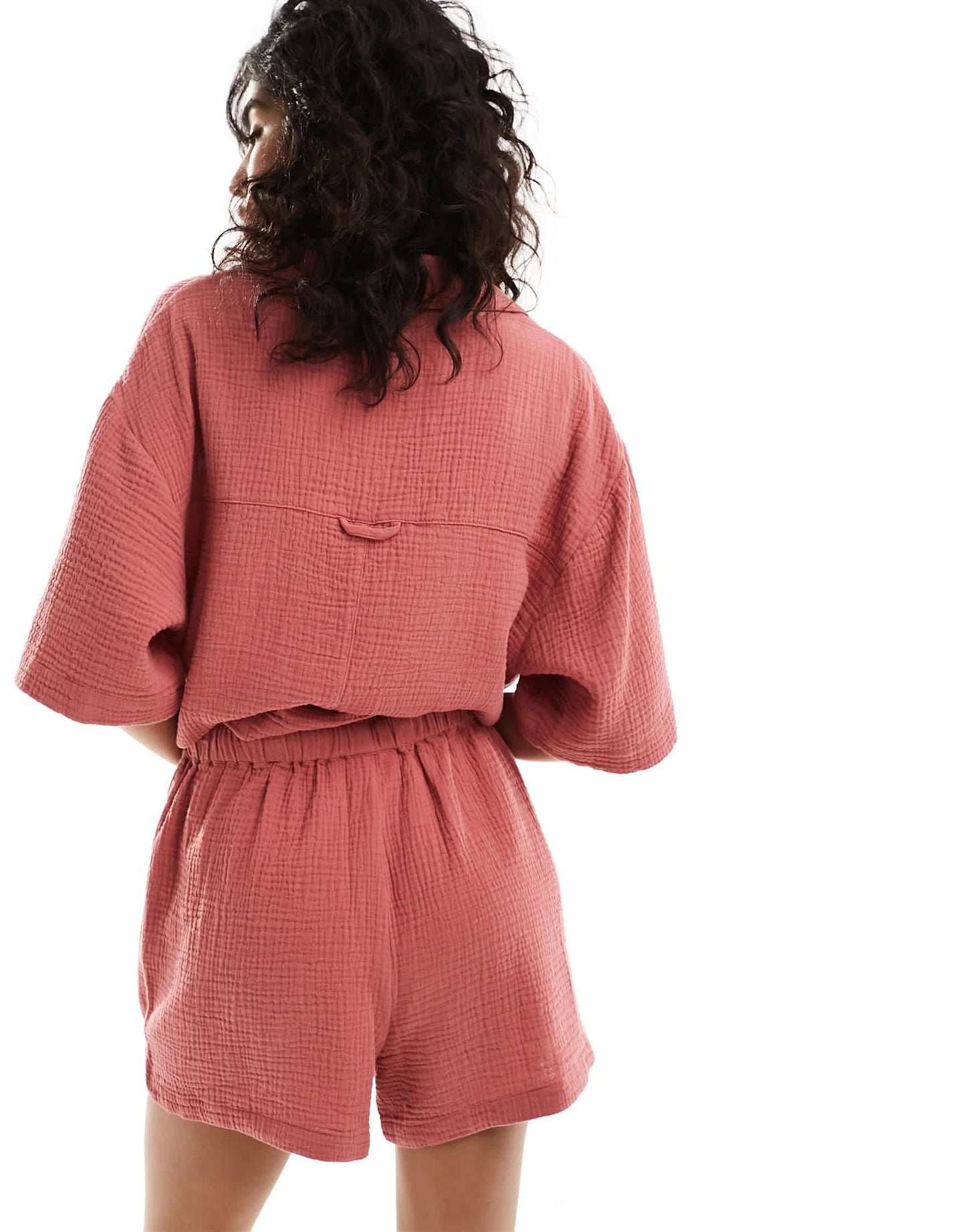 ASOS DESIGN cheesecloth casual short in terracotta