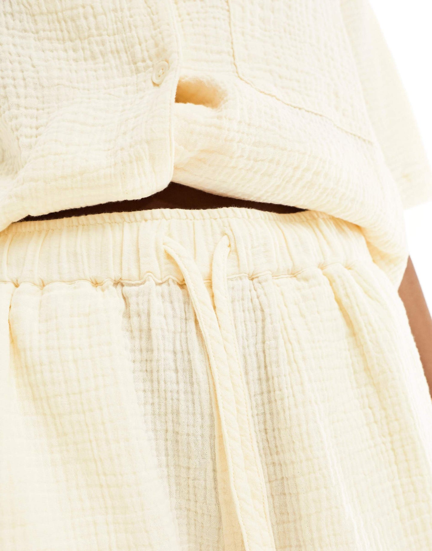 ASOS DESIGN cheesecloth casual short in ecru