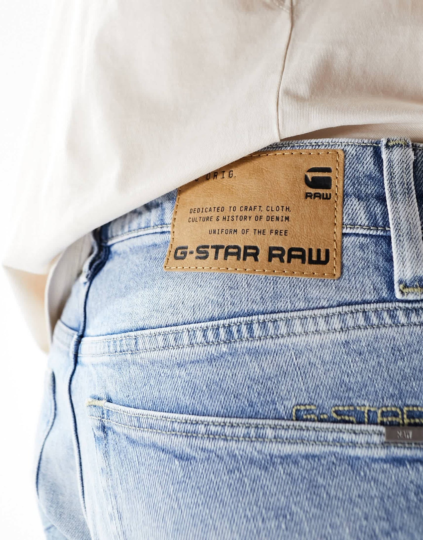 G-Star 3301 slim jeans in vintage wash blue denim