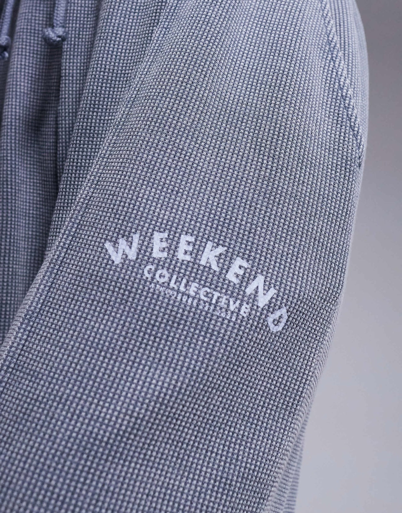 Weekend Collective co-ord waffle wide leg jogger with logo in acid washed grey
