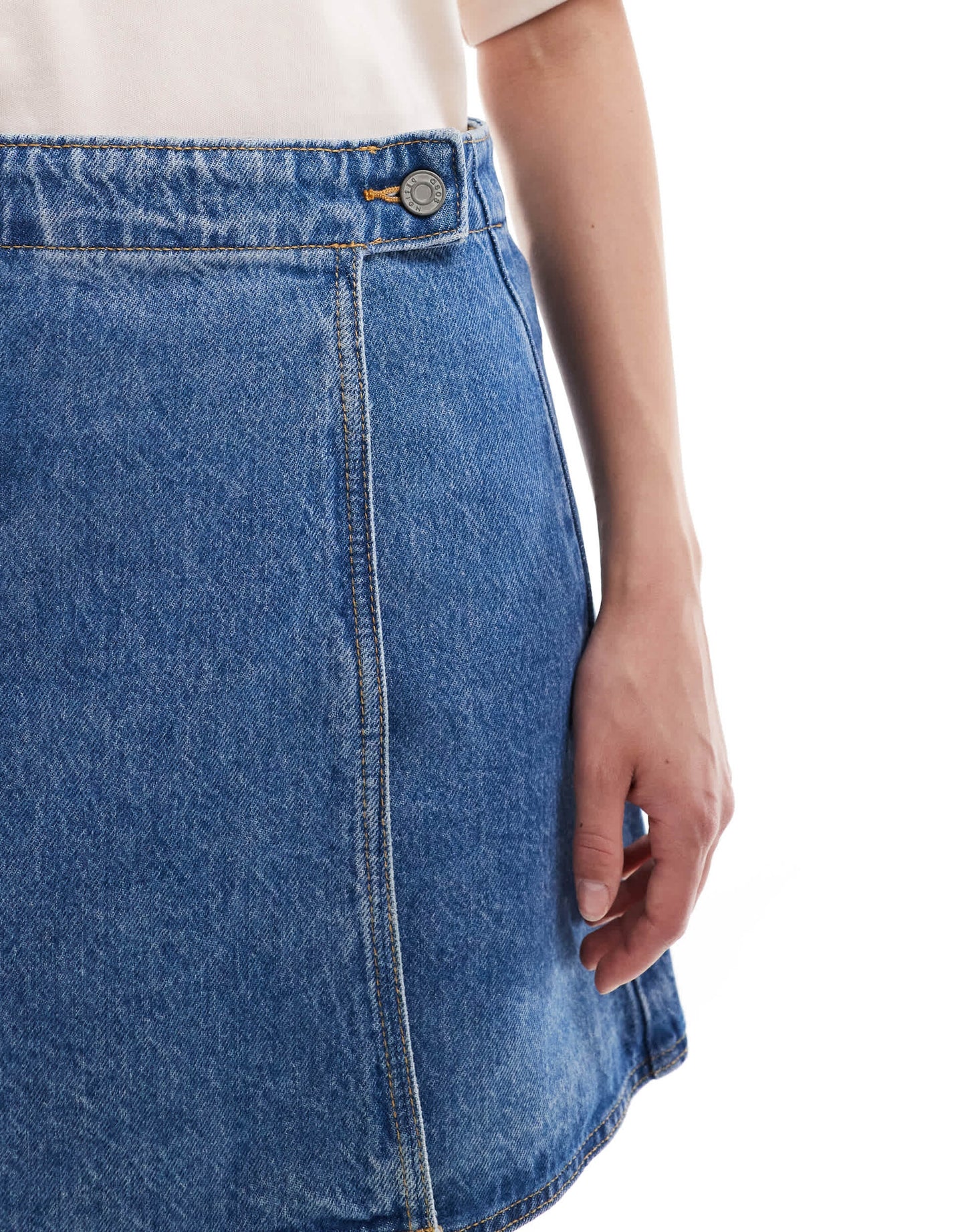 ASOS DESIGN mini skirt in mid blue