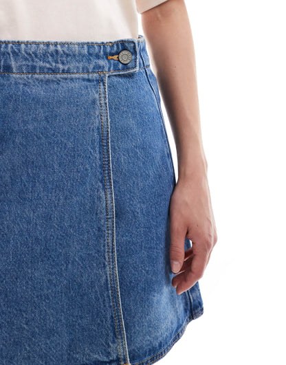 ASOS DESIGN mini skirt in mid blue