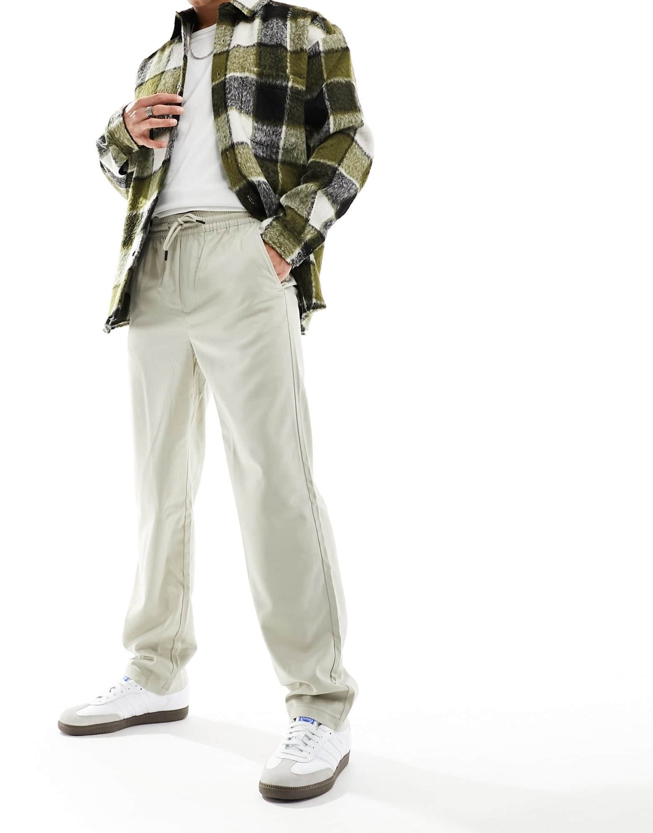 ONLY & SONS relaxed fit trousers in stone