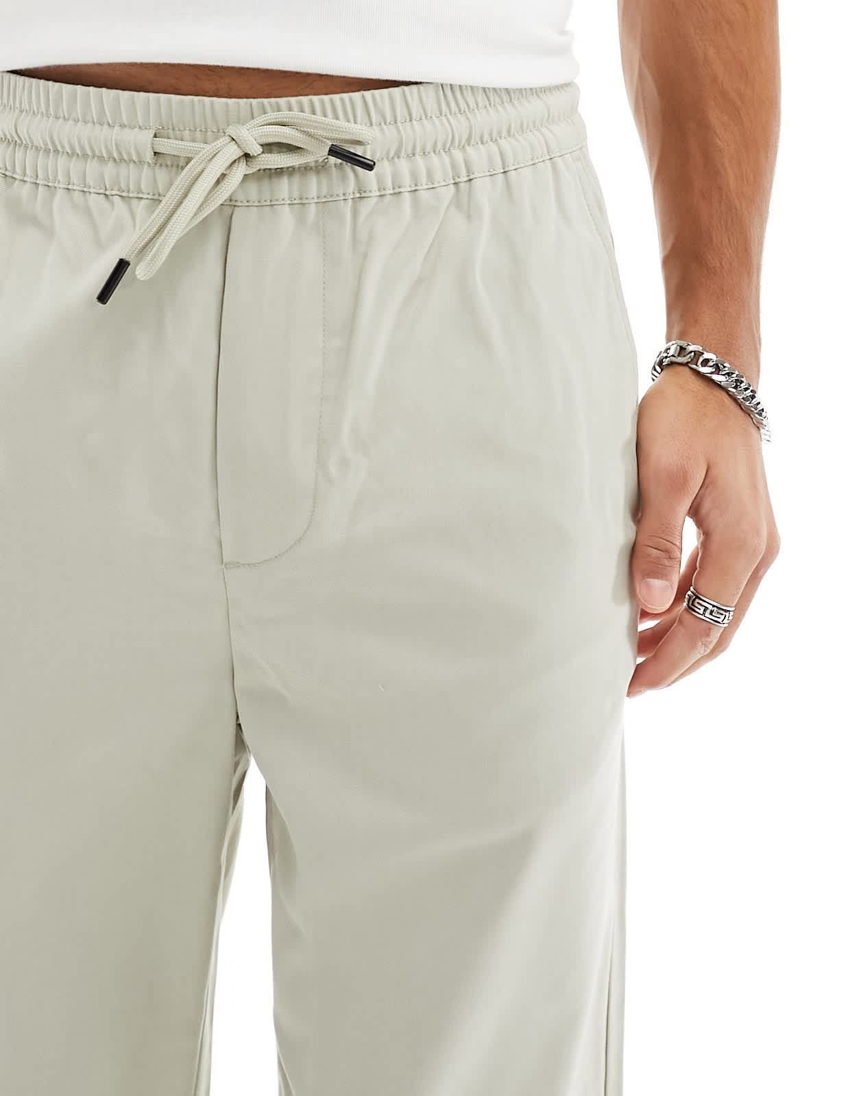 ONLY & SONS relaxed fit trousers in stone