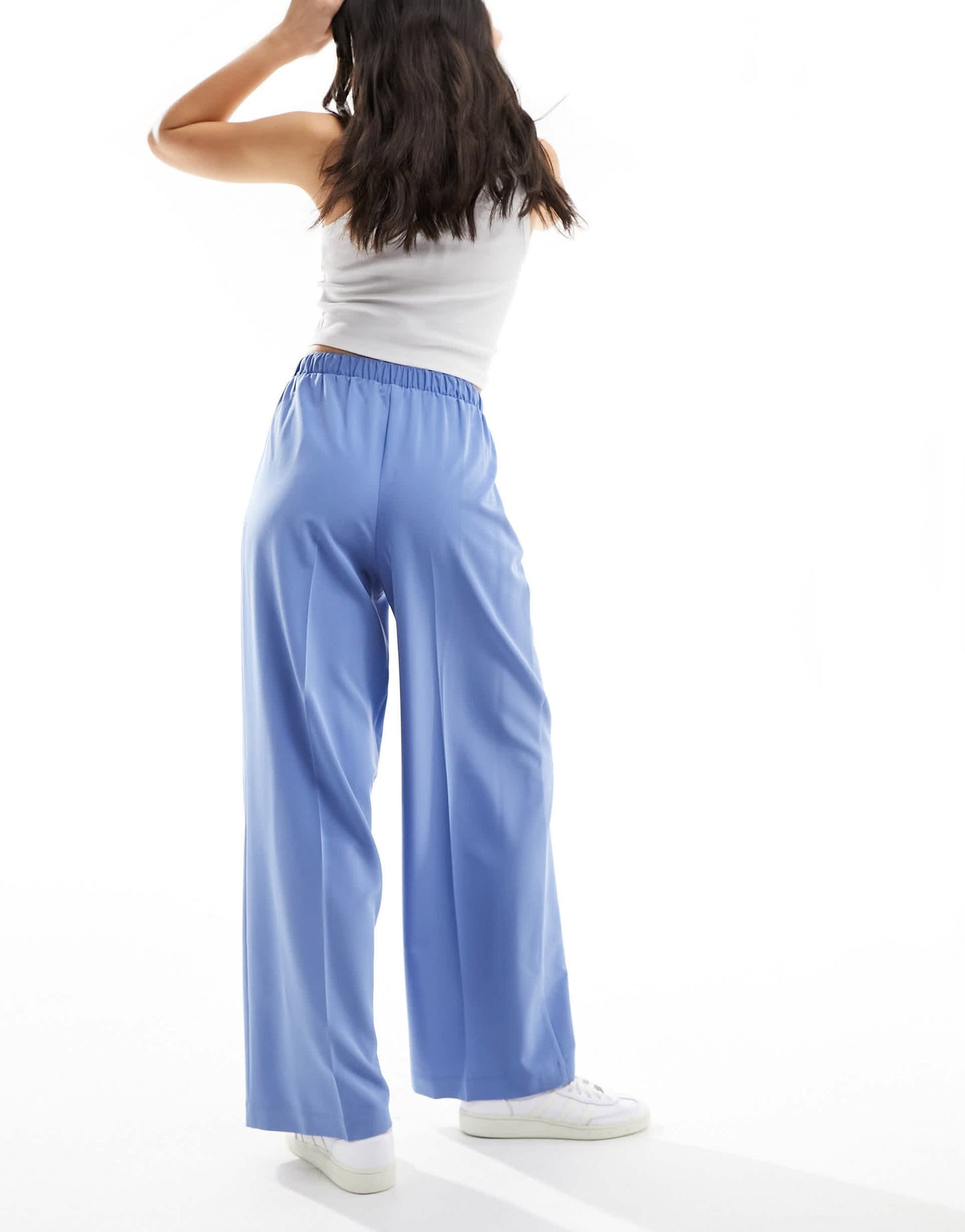 ASOS DESIGN tailored pull on trousers in blue