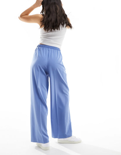 ASOS DESIGN tailored pull on trousers in blue