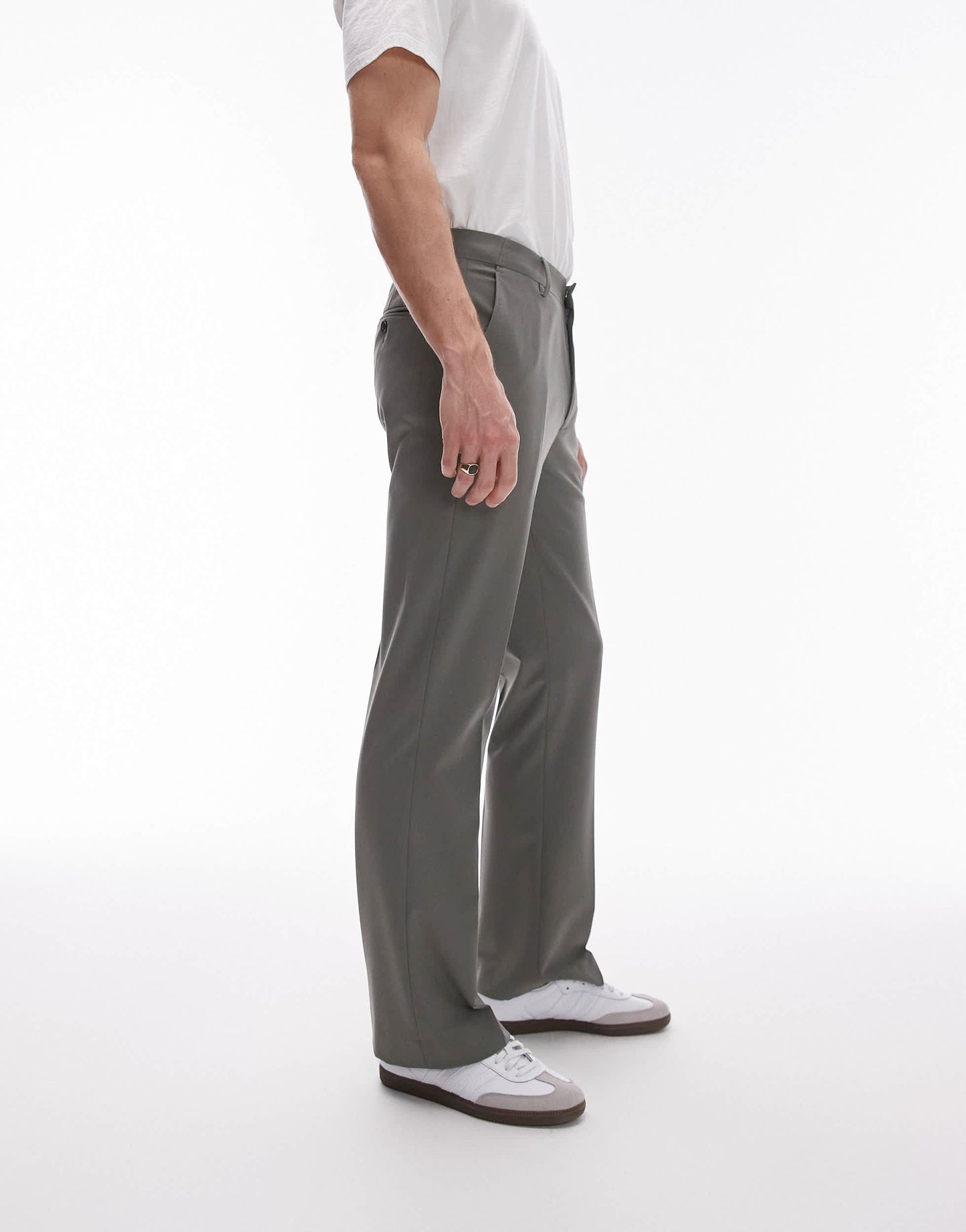 Topman flare trouser in sage