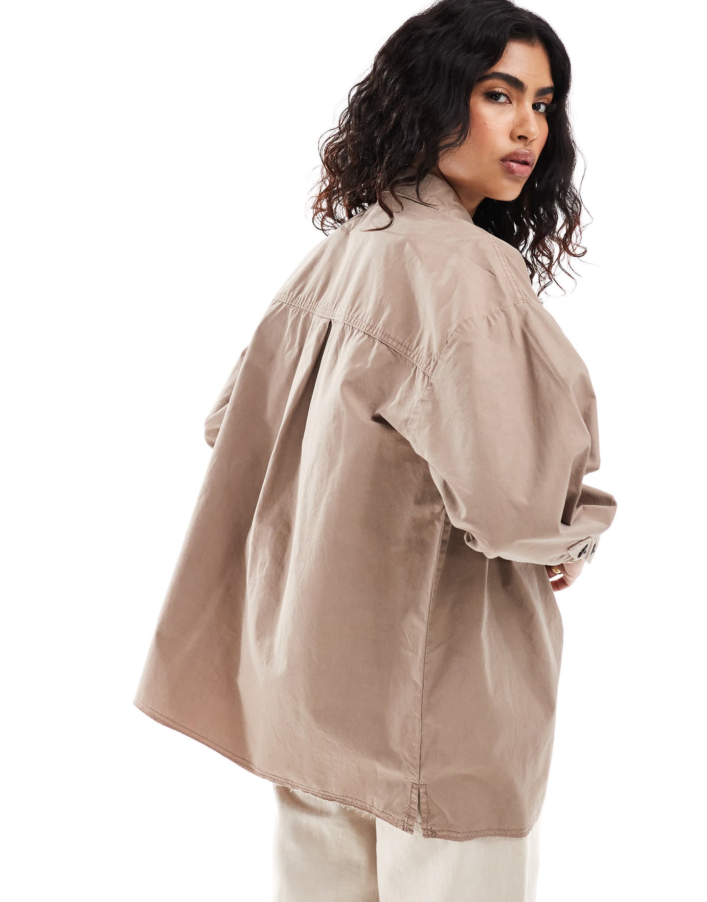 ASOS DESIGN utility shirt in washed sand