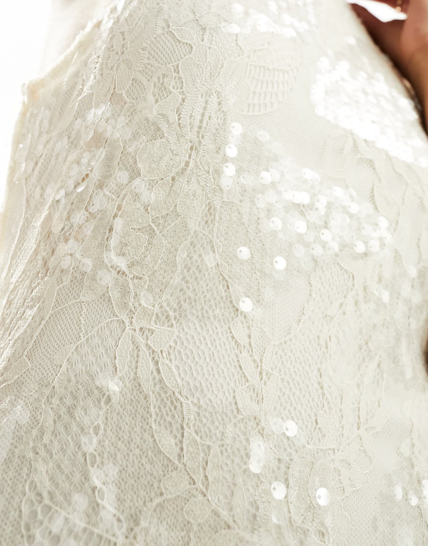 Vero Moda placement sequin maxi dress in off white