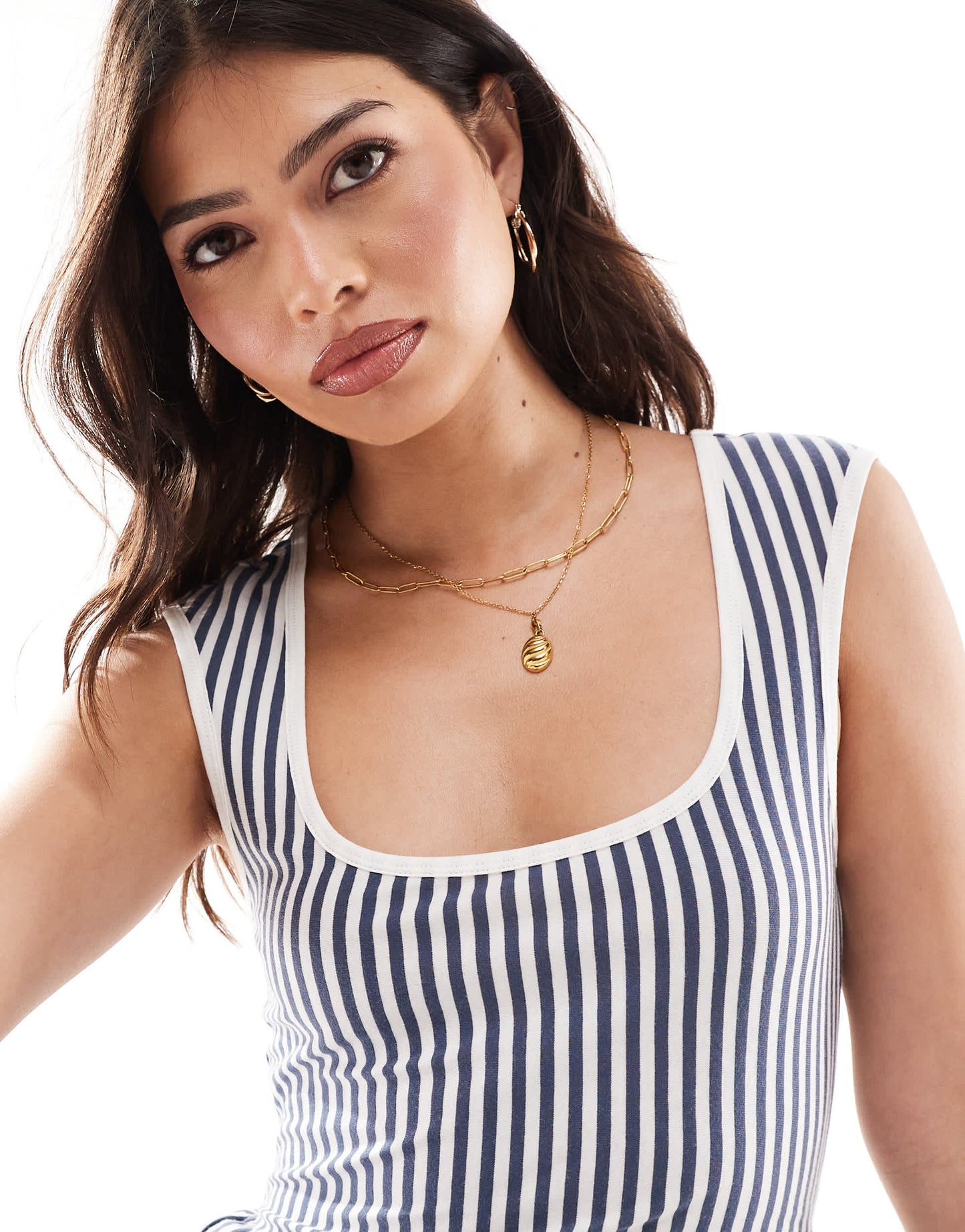 ASOS DESIGN scoop neck mini dress in stripe
