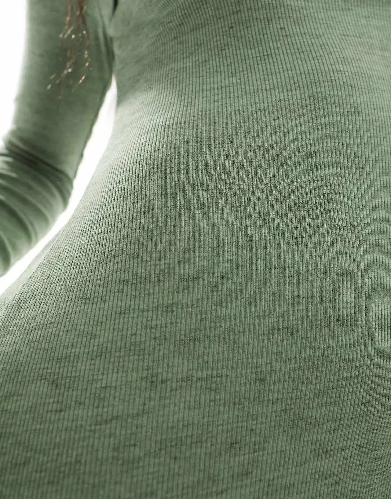 ASOS DESIGN column ribbed maxi dress with crew neck in khaki