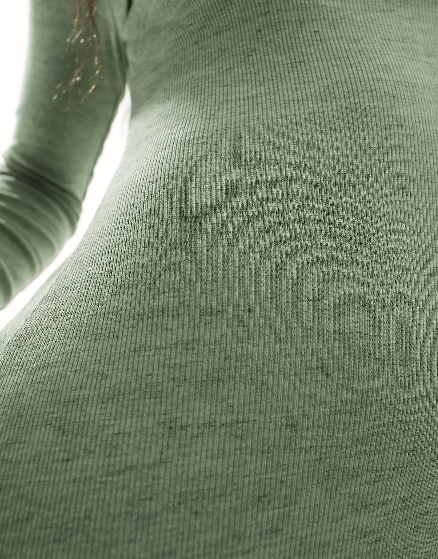 ASOS DESIGN column ribbed maxi dress with crew neck in khaki