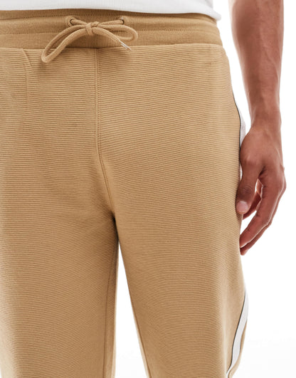 Tommy Hilfiger lounge hoodie in beige with white stripe