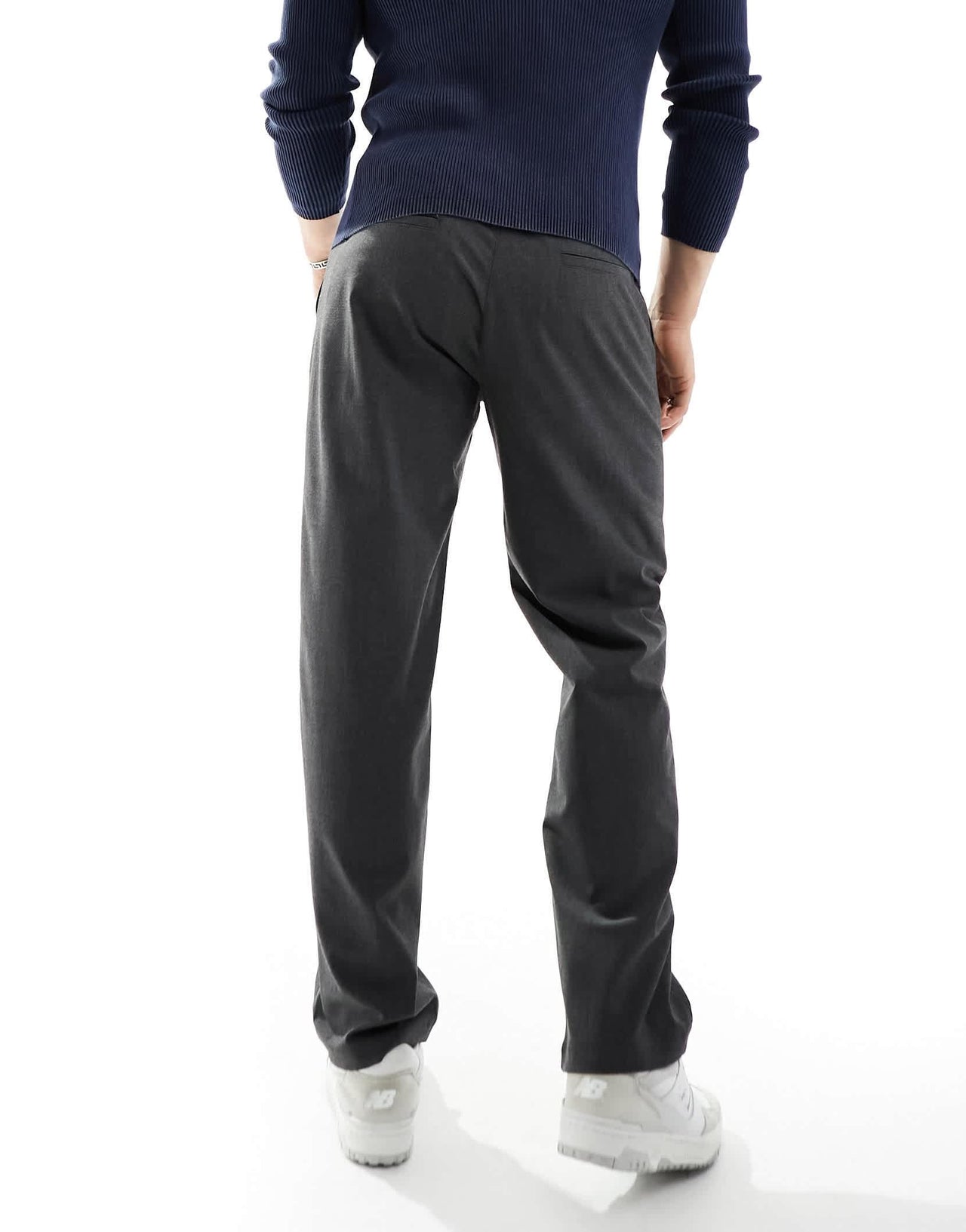 Bershka wide leg tailored trouser in charcoal exclusive to asos