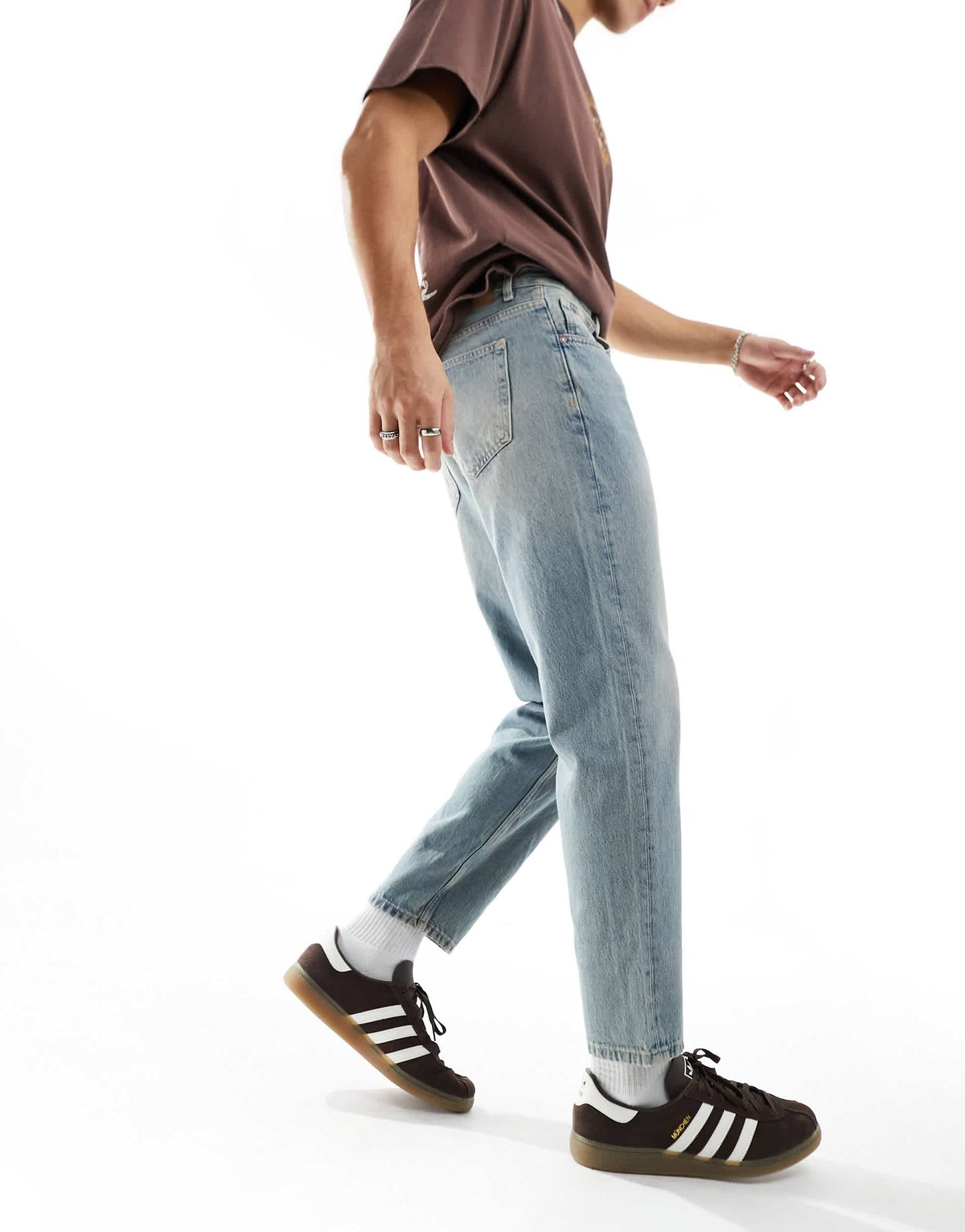 Pull&Bear standard fit jeans in washed blue