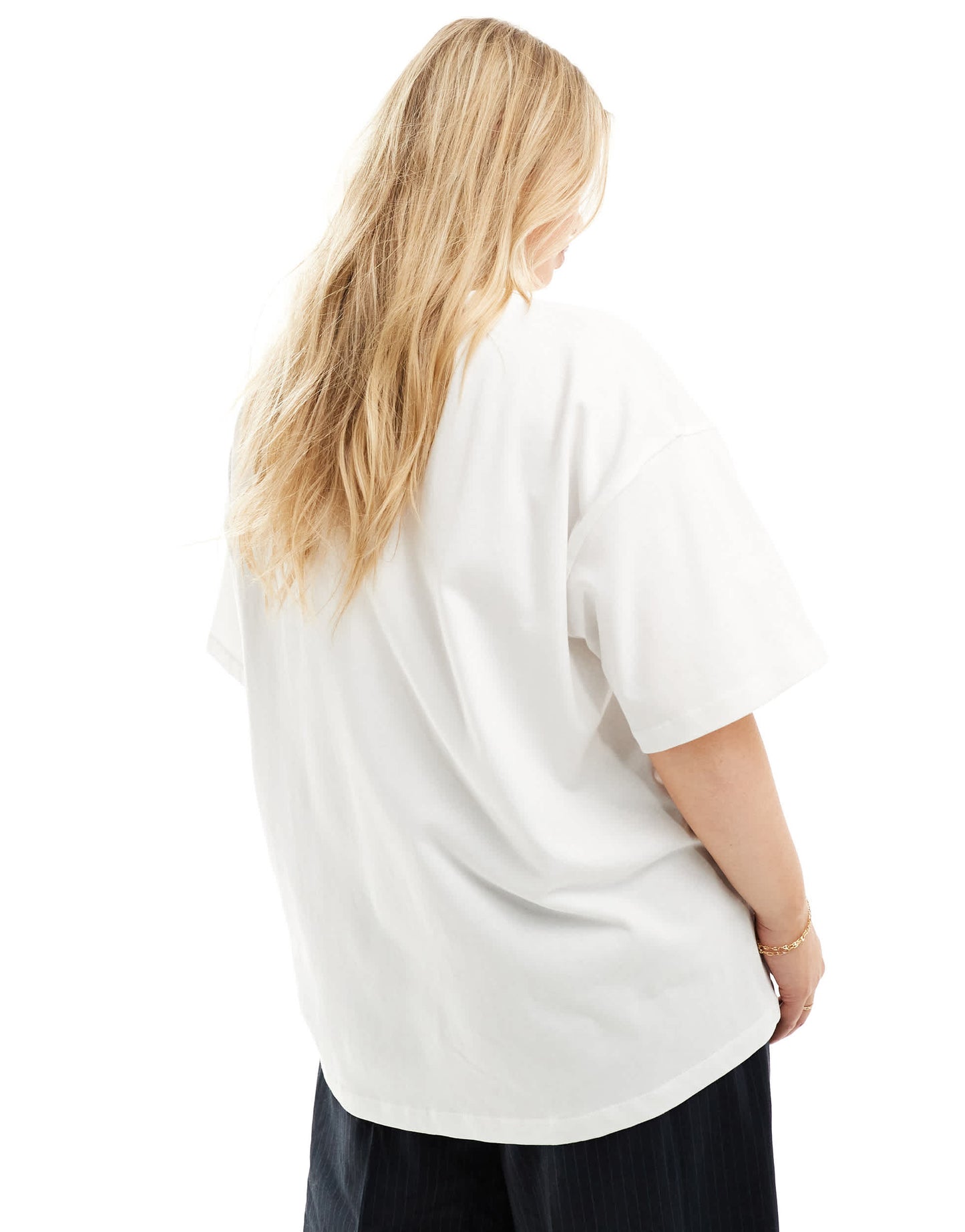 4th & Reckless Plus crochet logo oversized t-shirt in white