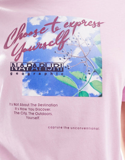 Napapijri Yukon t-shirt in pastel pink
