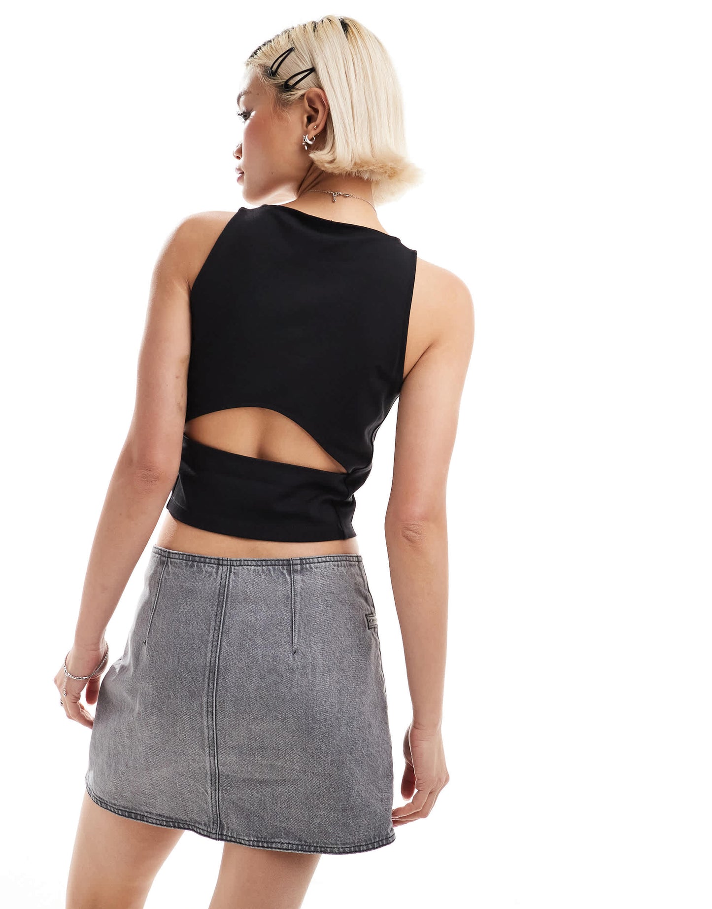 Calvin Klein Jeans back cut out tank in black