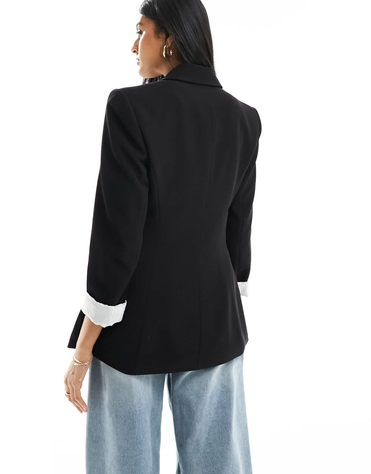 Stradivarius fitted blazer in black