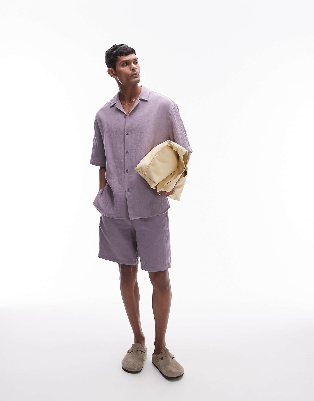 Topman co-ord washed shorts in lilac