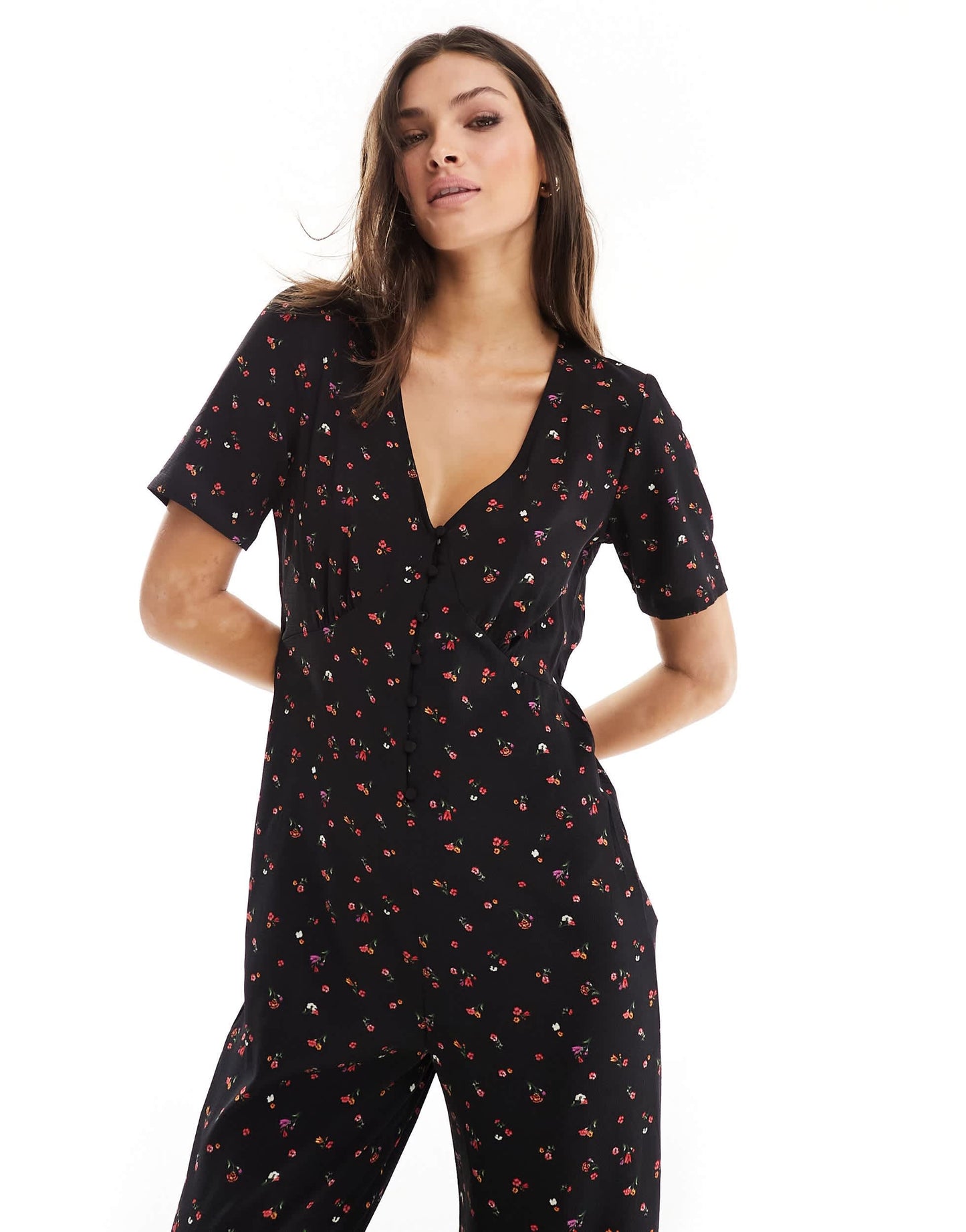 JDY Tall wide leg jumpsuit in floral print