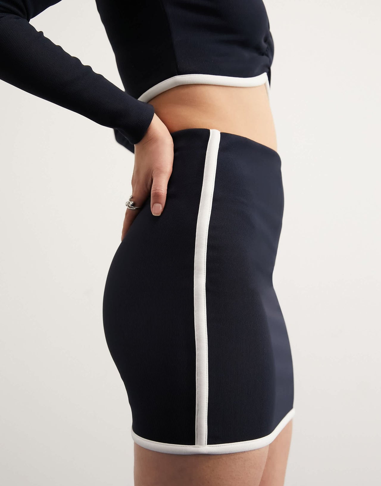 ASOS DESIGN co-ord mini skirt with contrast tipping in black