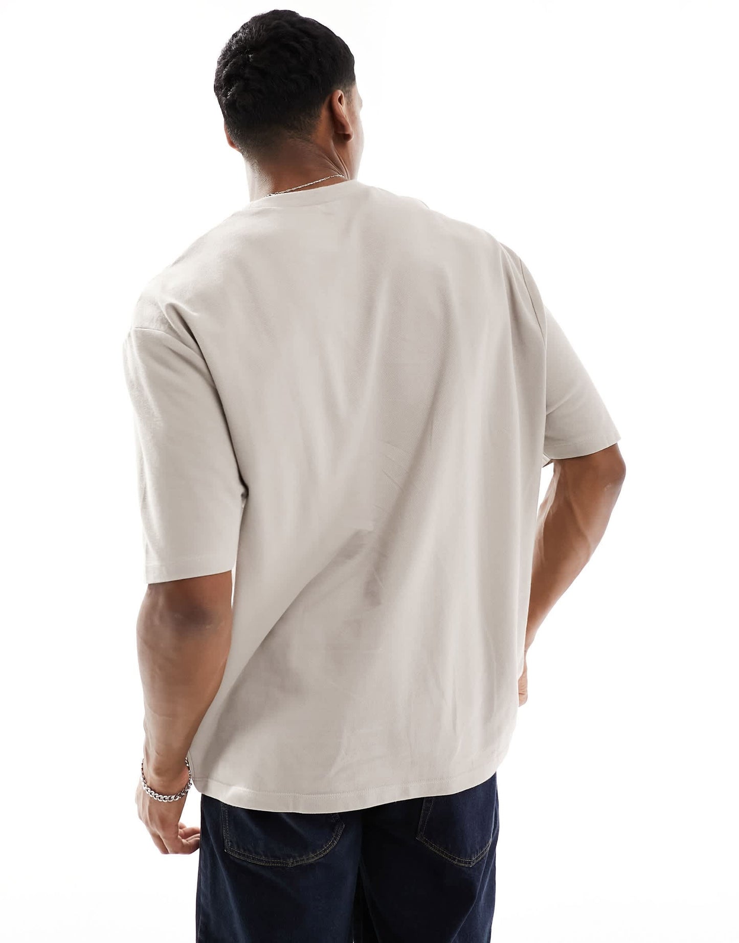 ASOS DESIGN oversized pique t-shirt in stone