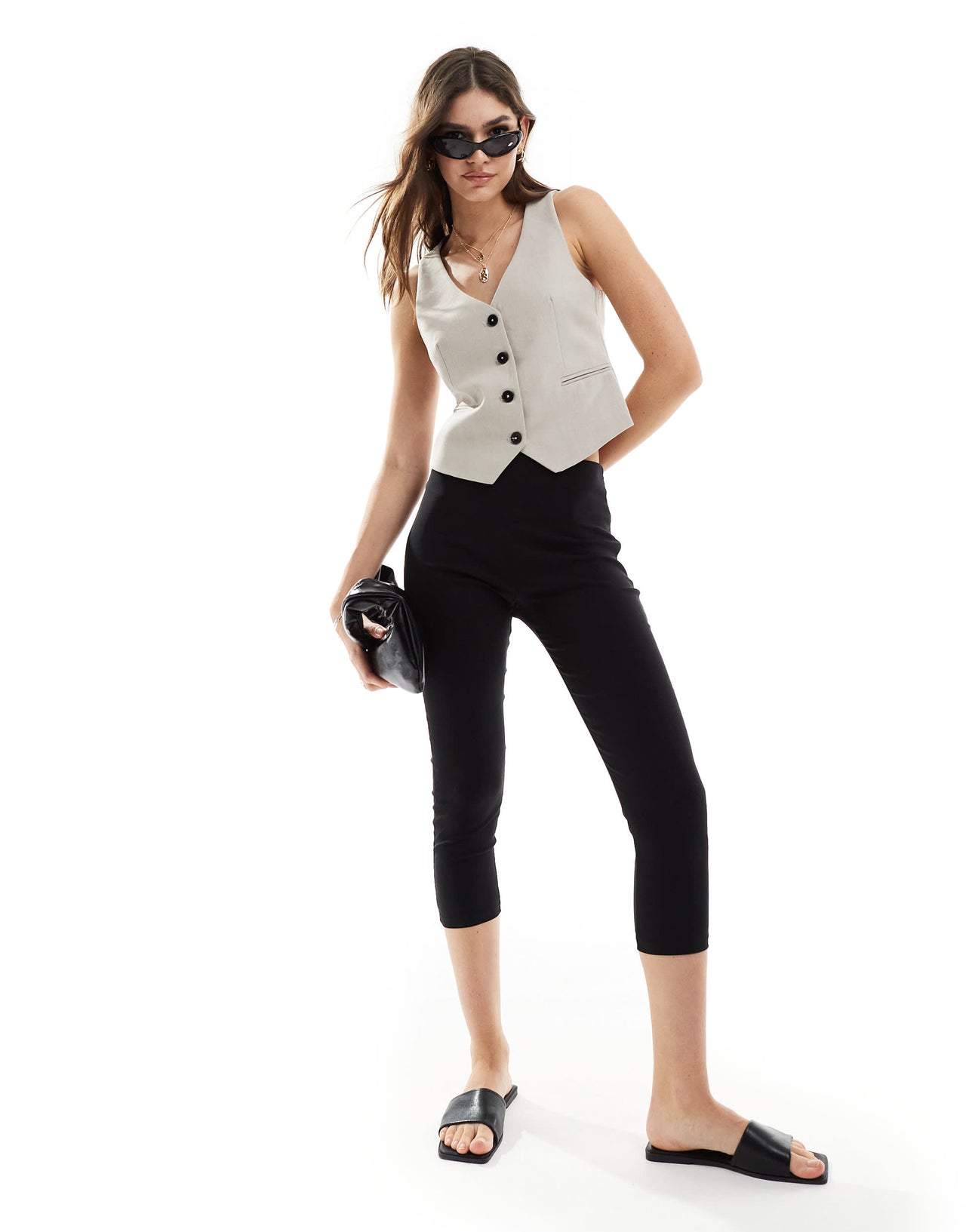 Stradivarius tailored waistcoat in grey