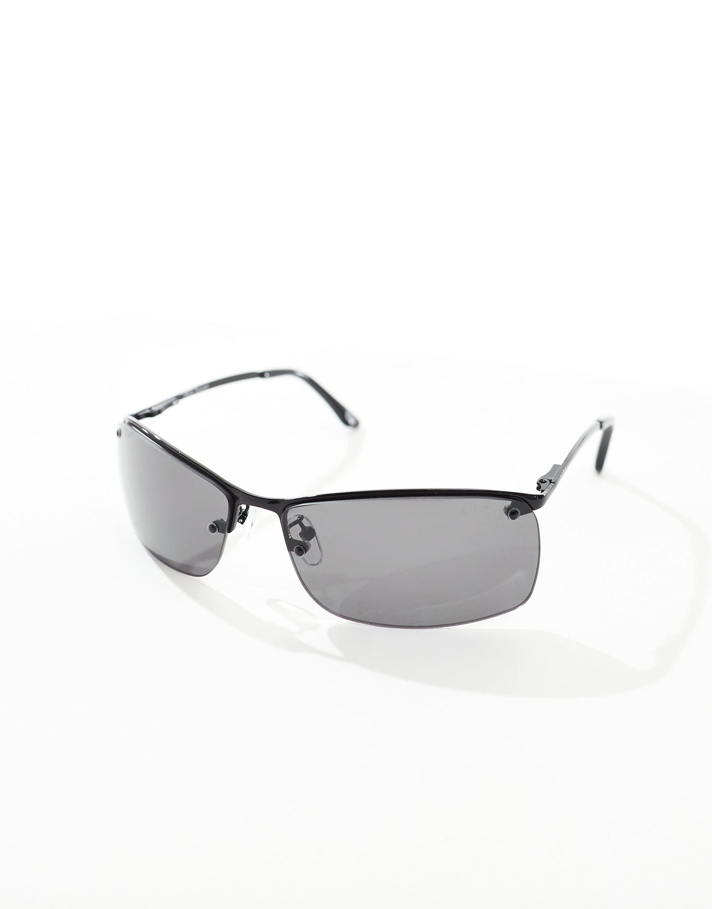 AIRE vega metal rectangle sunglasses in black
