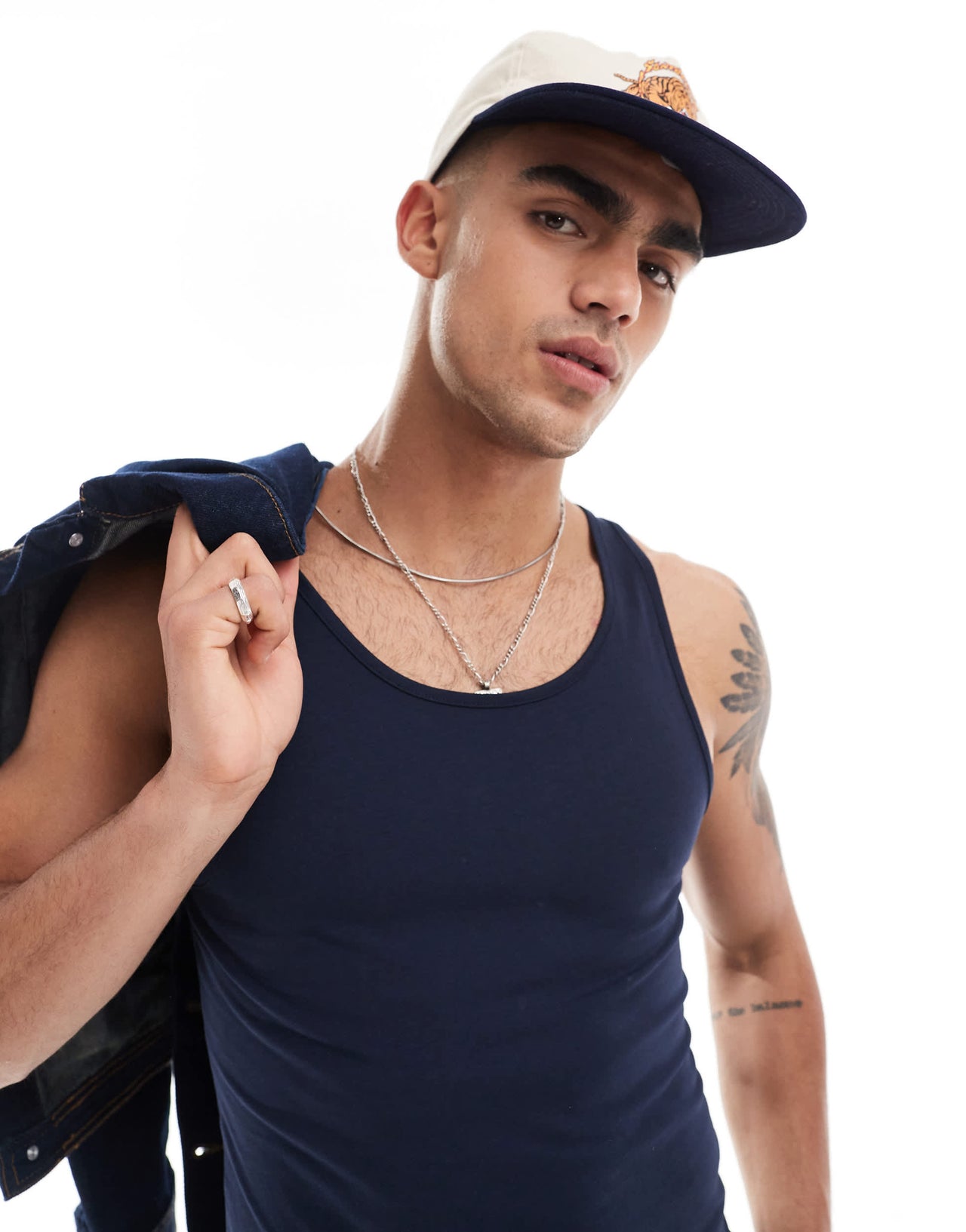 ASOS DESIGN essential muscle fit vest in navy