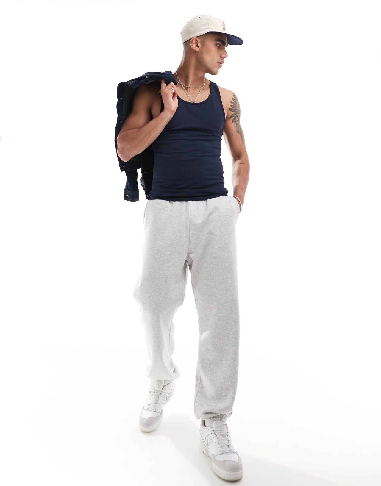 ASOS DESIGN essential muscle fit vest in navy