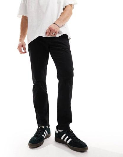 Selected Homme Bill slim fit chino in black