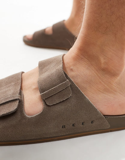 Reef Ojai two bar sandals in brown suede