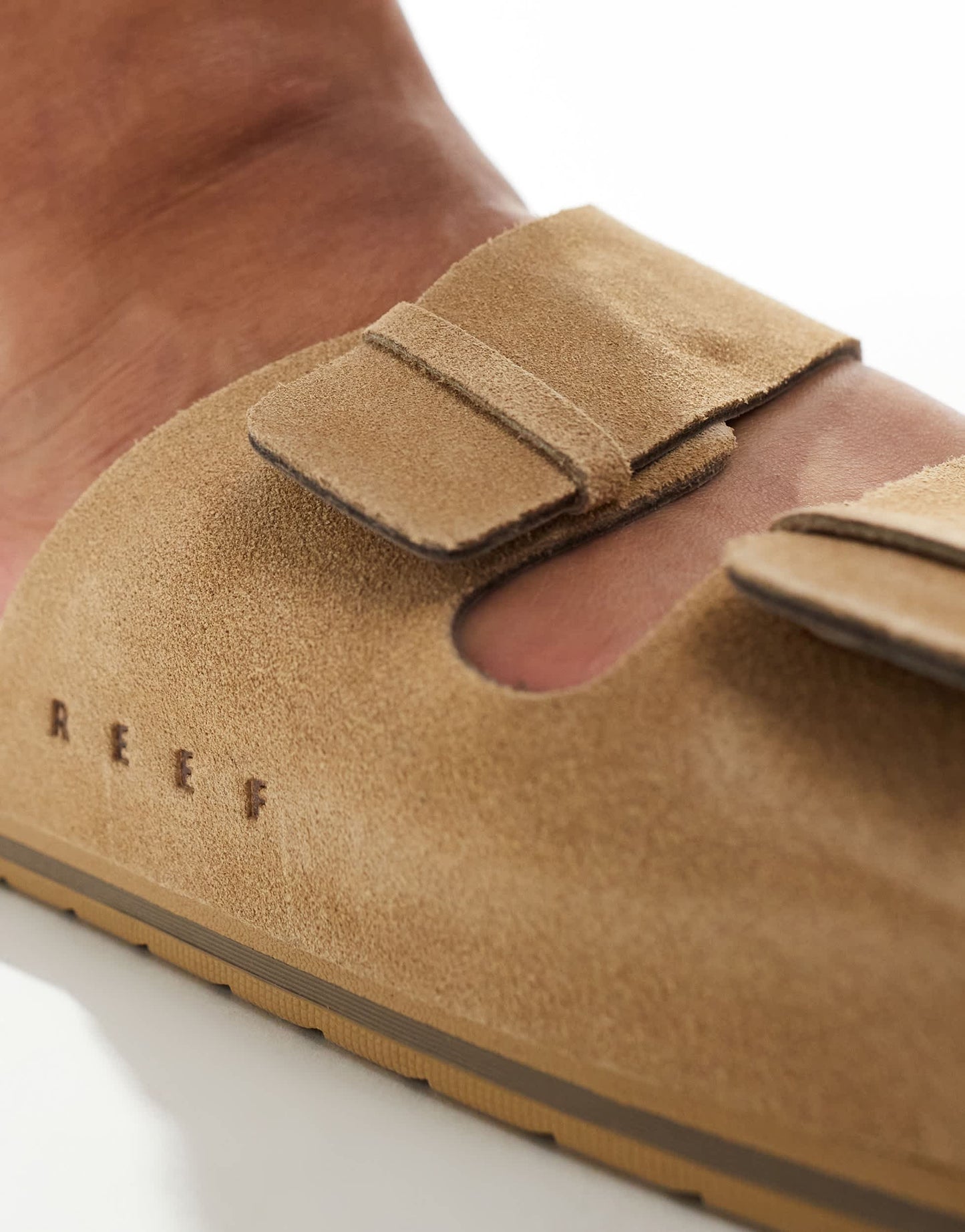 Reef Ojai two bar sandals in tan suede