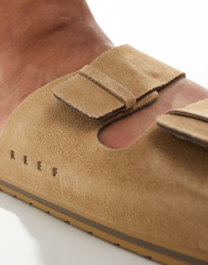 Reef Ojai two bar sandals in tan suede