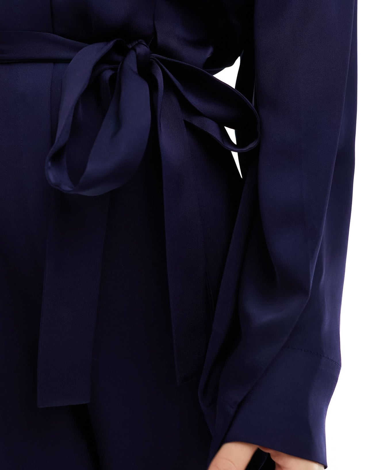& Other Stories jumpsuit with half belt detail and split sleeves in dark blue
