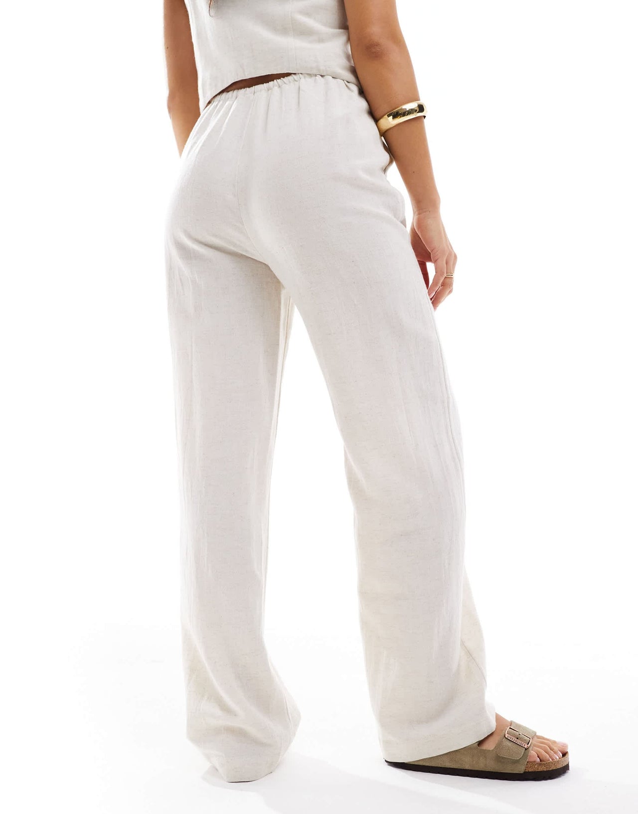 Iisla& Bird skinny waistband beach trouser co-ord in stone