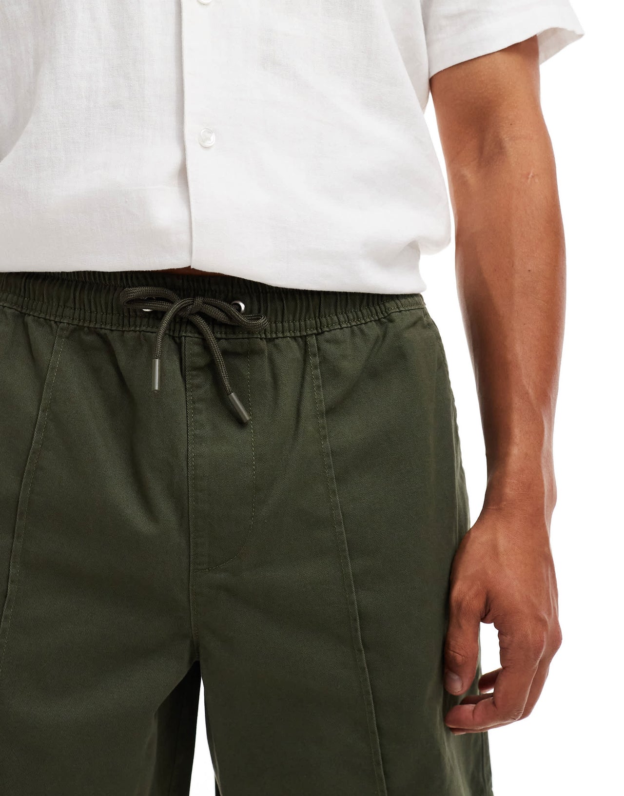 New Look pintuck shorts in khaki