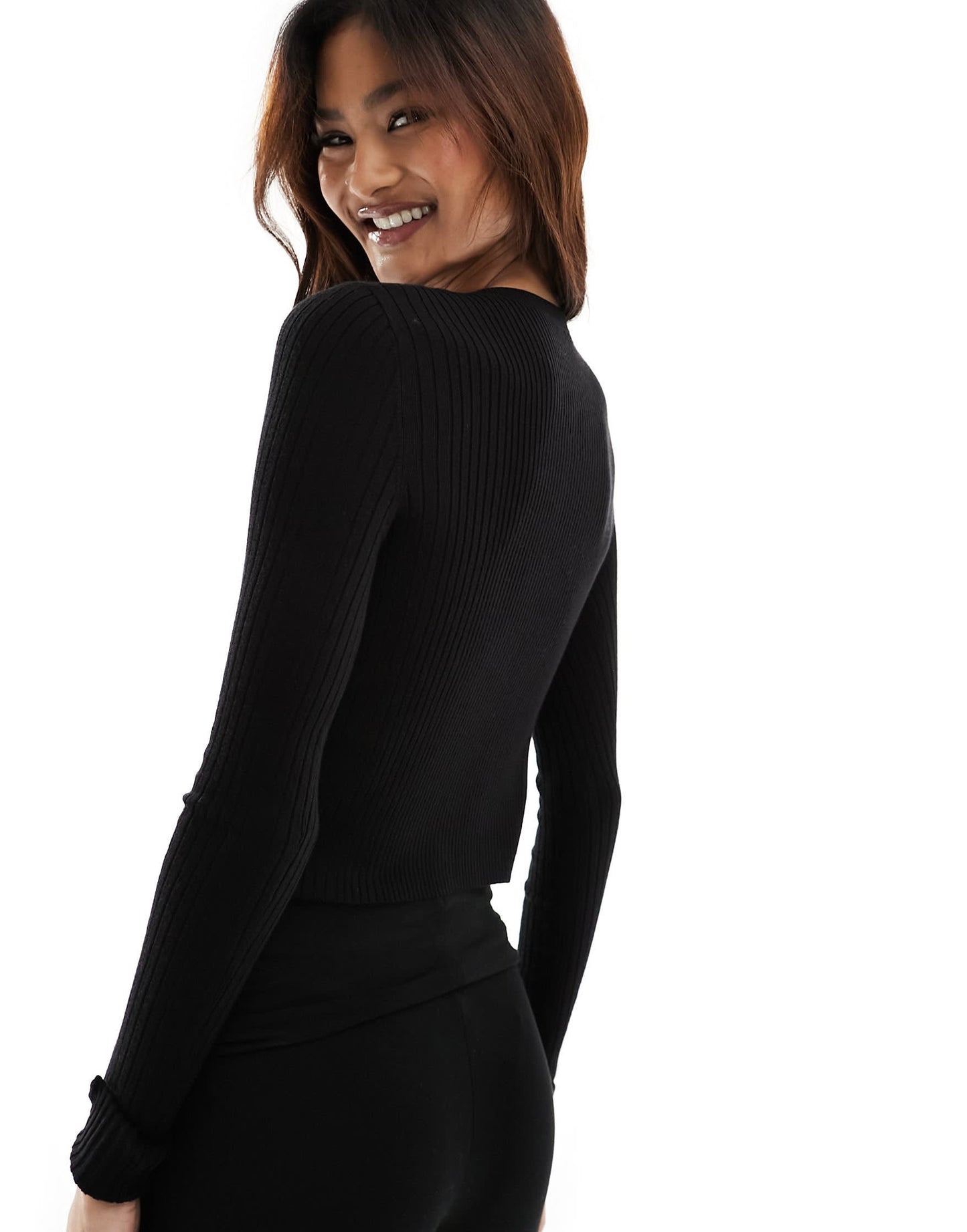 Miss Sixty embellished hook and eye cardigan in black