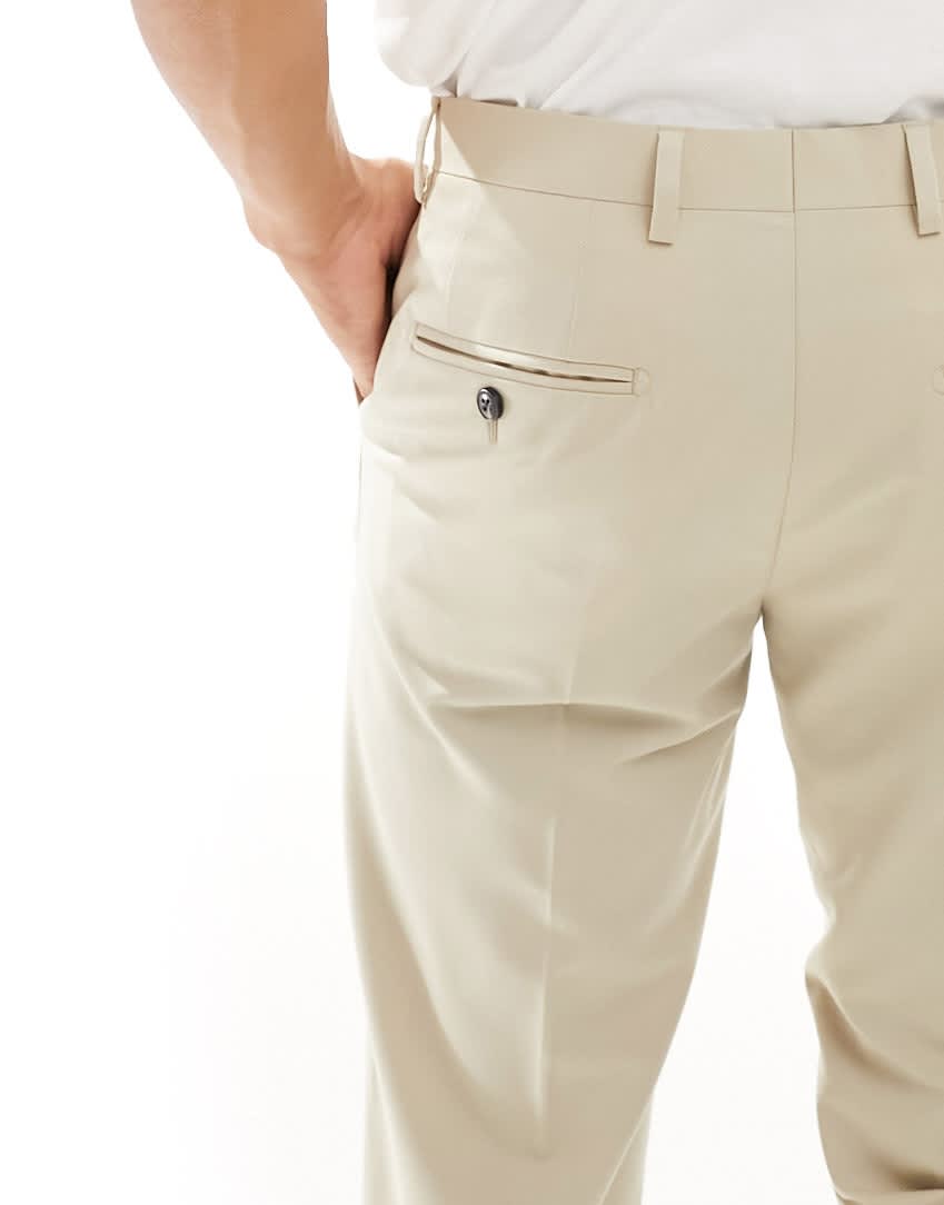 Jack & Jones slim fit suit trousers in beige