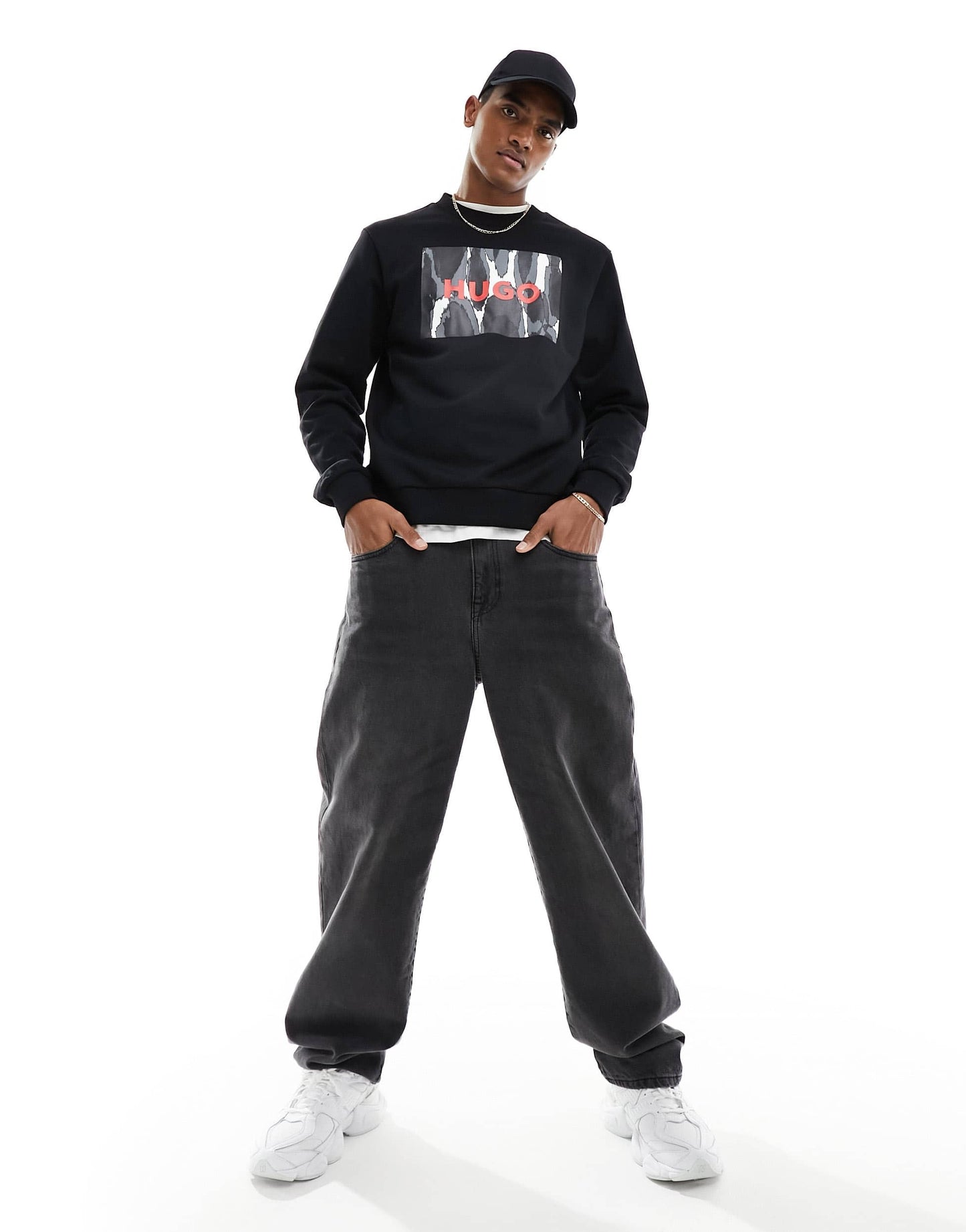 HUGO RED Duragol logo sweatshirt in black